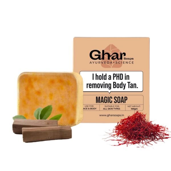 Ghar soap (I HOLD A PHD IN REDUCING BODY TAN)MAGIC SOAP 100G