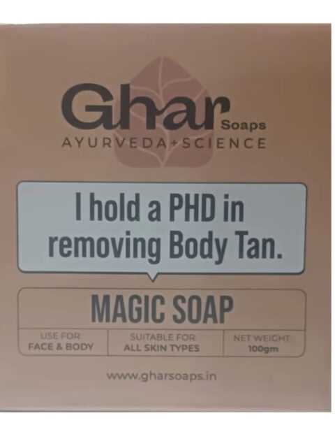 Ghar soap (I HOLD A PHD IN REDUCING BODY TAN)MAGIC SOAP 100G