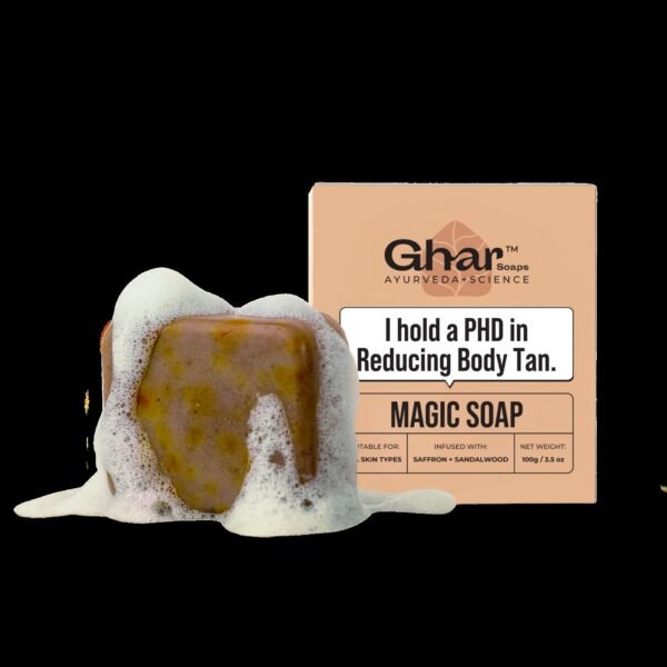 Ghar soap (I HOLD A PHD IN REDUCING BODY TAN)MAGIC SOAP 100G