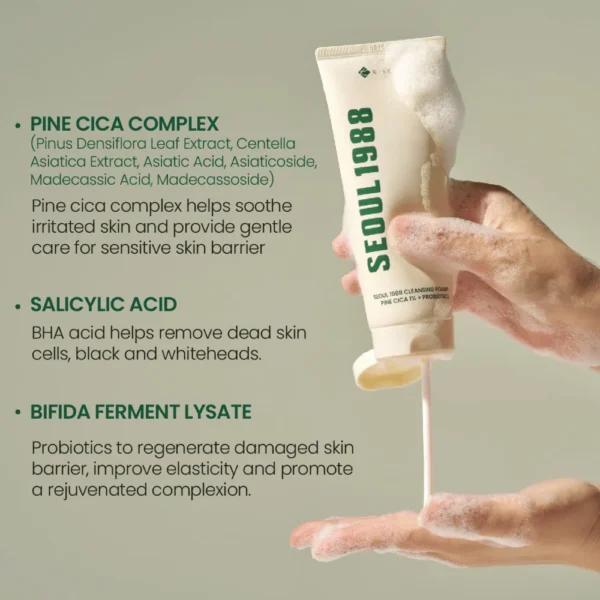 K-SECRET SEOUL 1988 CLEANSING FOAM (PINE CICA 1% + PROBIOTICS) 150ml